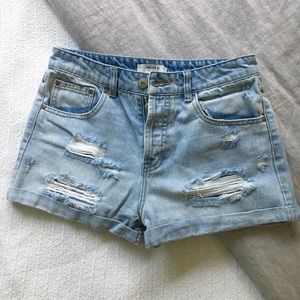 High waist denim shorts
